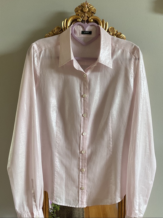 J. Crew Other - J. Crew Pale Pink Sheen Button-Up Dress Women’s Shirt